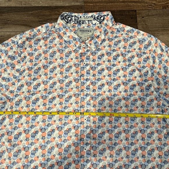 Heritage Report Collection Mens Button Up Short Sleeve Shirt Size XXL Slim Fit - Picture 4 of 8